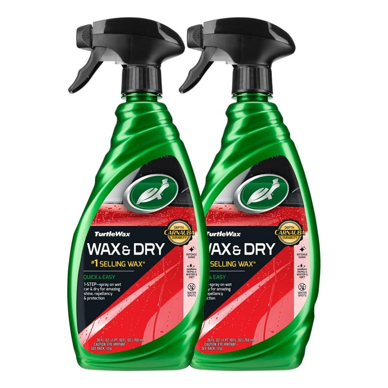 Turtle Wax 50834 1-Step Wax & Dry-26 oz. Double Pack with Microfiber Towel,  52. Fluid_Ounces, 2 Pack