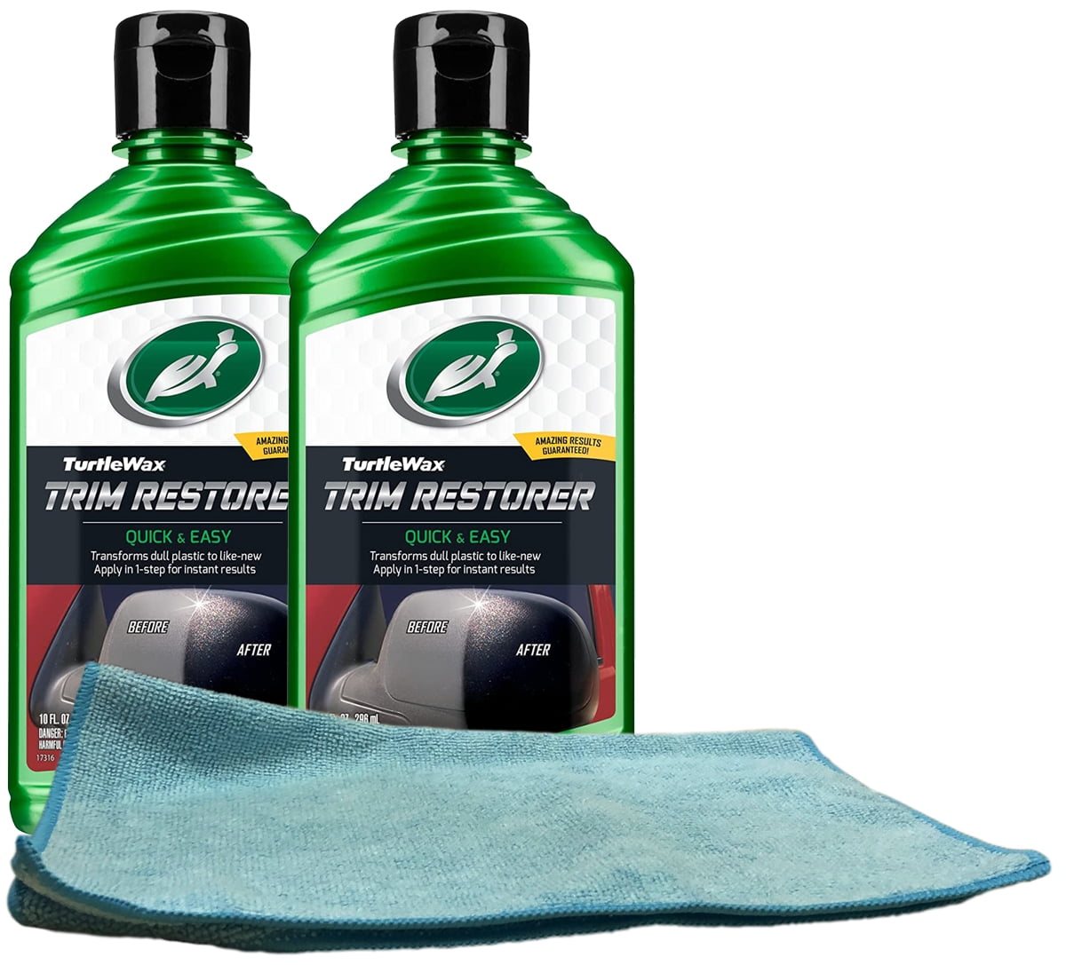 Turtle Wax Trim Restorer Kit (10 oz) Bundle with Microfiber Cloth (3 Items)