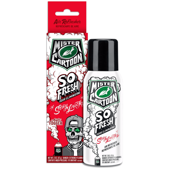 Turtle Wax X Mister Cartoon 2 Ounce, Stay Lucky Aerosol Odor Eliminator - 2 PACK