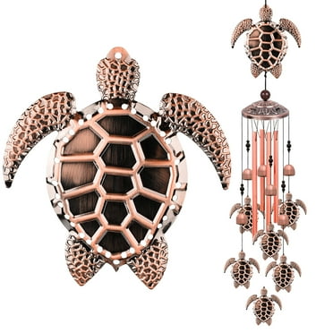Turtle Wind Chimes Outdoor, EEEkit 33" Large Retro Wind Chimes Bell, Garden Wind Chimes with 4 Aluminum Tuned and 7 Turtles for Indoor Outdoor Garden Patio Decor