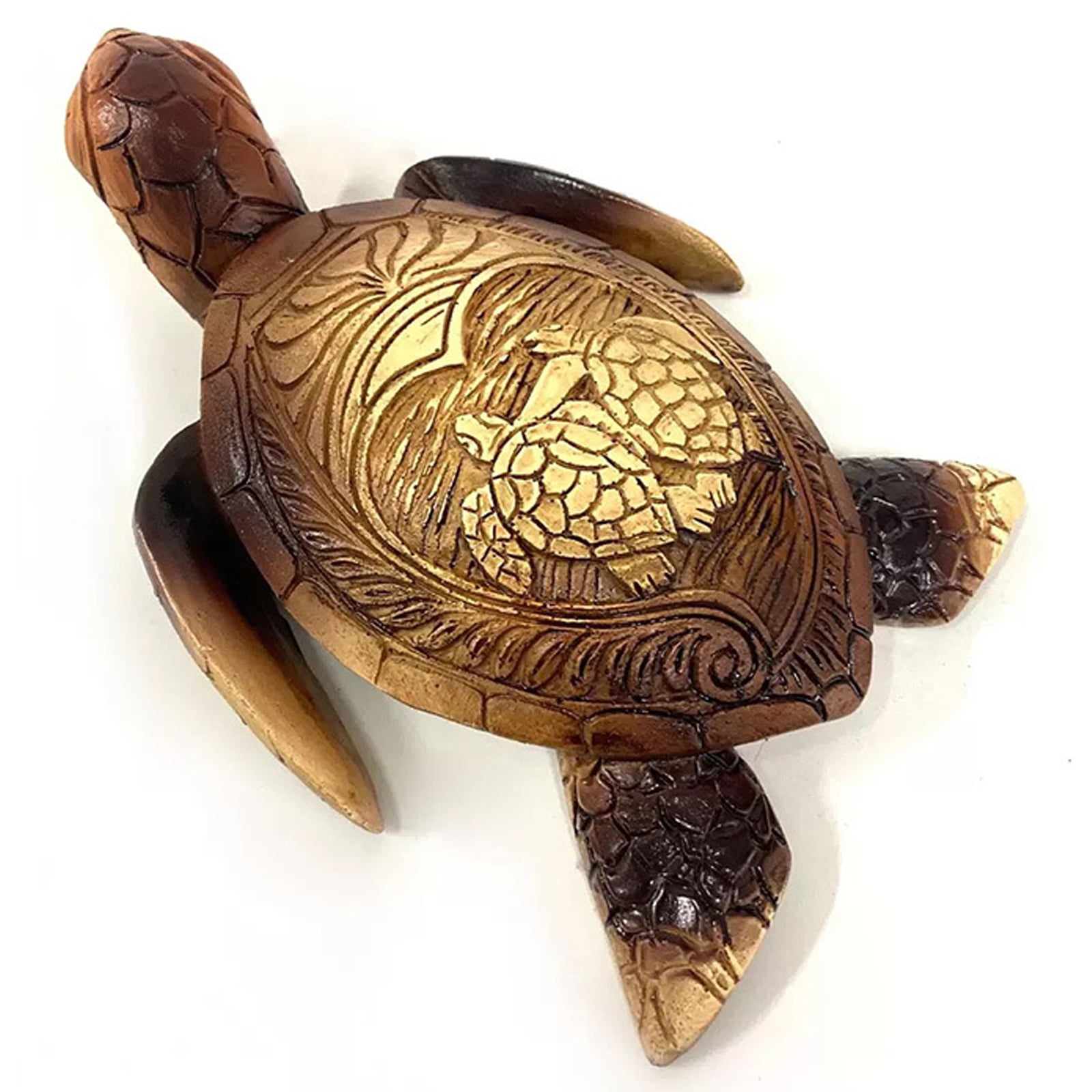 Turtle Woodcarving Desktop Decor Tortoise Sculptures Statue Creative ...