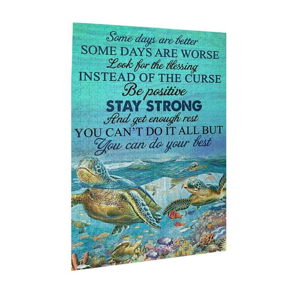 Turtle You Can'T Do It All But You Can Do Your Best Poster Wall Art Home Room Decor Ready To Hang Best Gift,Jigsaw Puzzle 500 Puzzle Pieces,Puzzle Enthusiasts