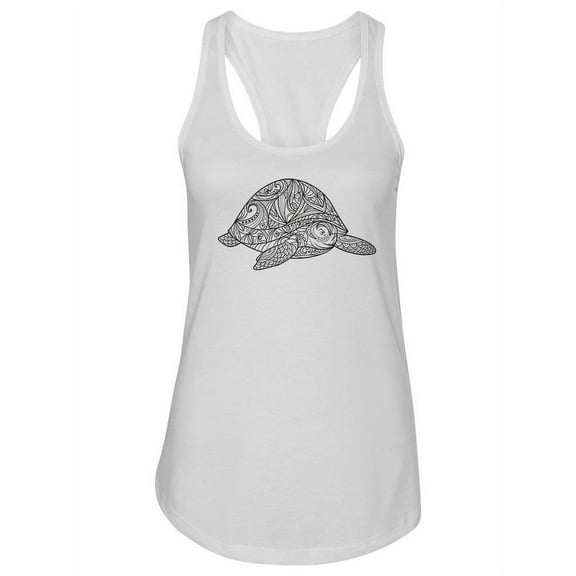 Turtle Zentangle Style Racerback Tank Women -Image by Shutterstock, Female Medium