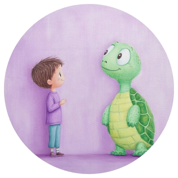 Turtle and Kid 15.4in Diameter PVC Plate Mat, Heat-Resistant and Cuttable, Kitchen Decor