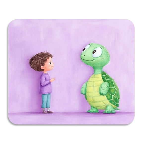Turtle and Kid Diatomaceous Earth Water Absorbent Mat, Anti-Slip Rubber Backing, 15.7" x 11.8"