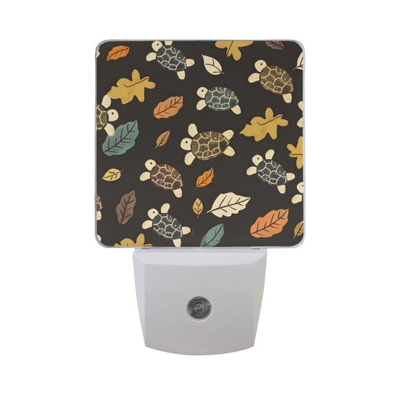 Turtle and Leaf Night Light 2 Pack LED Nightlight Plug into Wall Dusk to Dawn Sensor Soft White