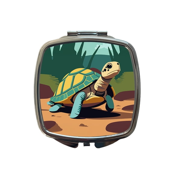Turtle in the Wild Travel Makeup Handbag Purse Small Pocket Compact Mirror