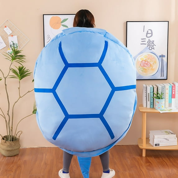 Turtle shell pillow cushion for girlfriend large lazy turtle shell Wearable plush toy doll Ideal Gift - blue - 100cm