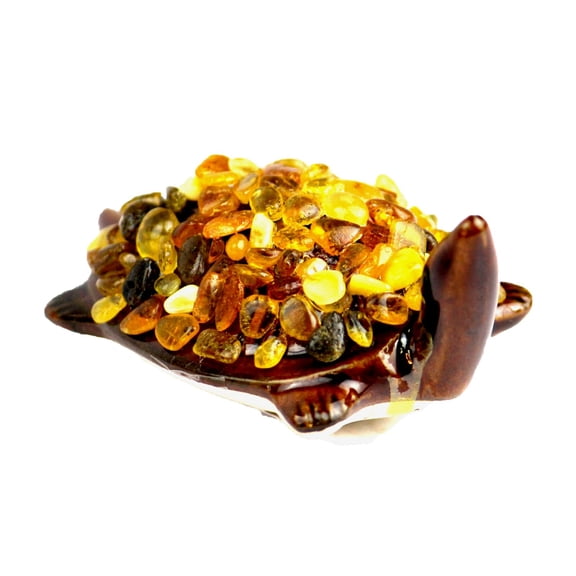 Turtle souvenir home decor sculpture Baltic Amber Handmade