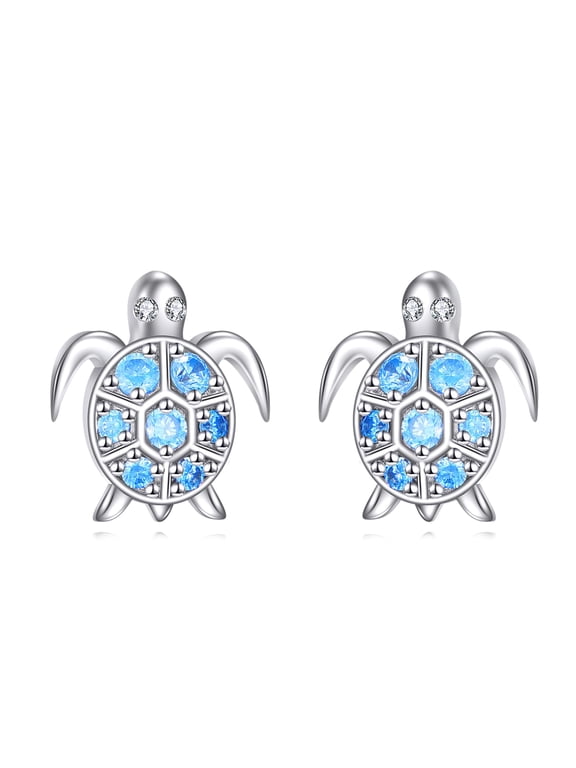 Turtle stud Earrings 925 Sterling Silver Ocean Animal Ear Studs Jewellery for Women