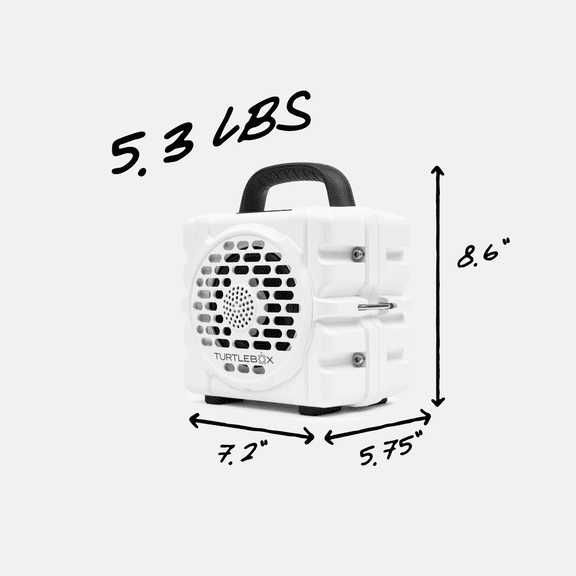 Turtlebox Cub White Portable Bluetooth Speaker