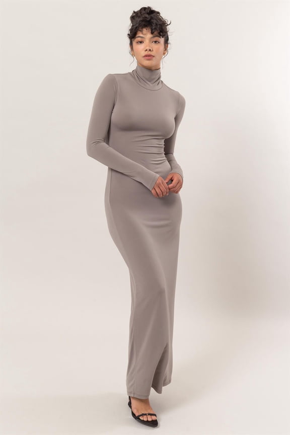 Turtleneck Bodycon Maxi Dress