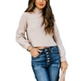 thumbnail image 1 of Turtleneck Cold Shoulder Sweater Beige Small, 1 of 5