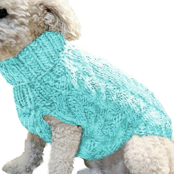 Turtleneck Knitting Pet Sweater - Wool Material, Elastic Fit - Warm and Stylish, Four Sizes - for Small to Large Dogs and Cats in Winter