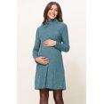 thumbnail image 1 of Turtleneck Long Sleeve Maternity Ribbed Knit Dress, 1 of 1