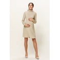 thumbnail image 1 of Turtleneck Long Sleeve Maternity Ribbed Knit Dress, 1 of 1
