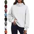 thumbnail image 1 of Turtleneck Pullover Sweatshirt for Women Oversized Long Sleeve Basic Casual Everyday Fall Winter Top, 1 of 7