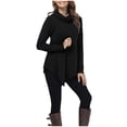 thumbnail image 1 of Turtleneck Pullover - Women's Fall Long Sleeve Slim Fit Blouse, Soft Solid Color Stacked Neck Top | Baberdicy | Womens Turtleneck Tunic Tops Casual Long Sleeve Irregular Solid Soft (Black | XL), 1 of 7