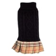 thumbnail image 1 of The Worthy Dog Plaid Layered-Look Two-fer Pet Pullover Turtleneck Sweater Dress, 1 of 3