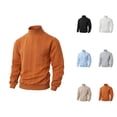 thumbnail image 1 of Turtleneck Sweater Men Long Sleeve Casual Basic Cable Knit Pullover Sweaters Fall Winter Clothes, 1 of 7
