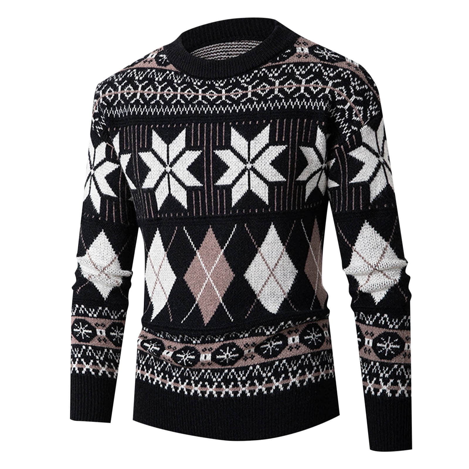 Turtleneck Sweater Men Mens Autumn And Winter Fashion Casual Christmas Retro Ethnic Style Long Sleeved Sweater Stand Up Collar Knitwear Turtle Neck Shirt Men Autumn Winter Simple Turtleneck Men Tur Wa...
