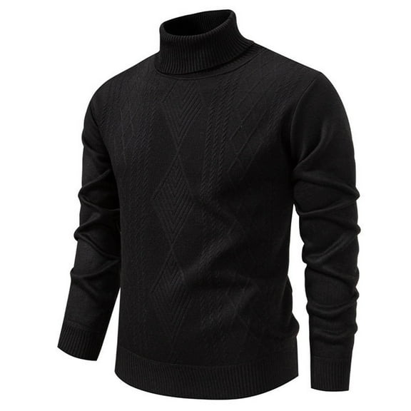 Turtleneck Sweater Men Stylish Knit Casual Slim Fit Long Sleeve Sweatshirts Winter Work Lightweight Plain Warm Shirts