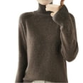 thumbnail image 1 of Turtleneck Sweater Women Round-Neck Long Sleeve Loose Solid Color Blouse Women's Oversized Sweaters Fall Trendy Casual Tops Knit Pullover Sweaters, 1 of 4