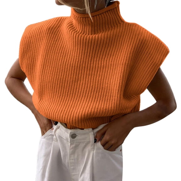 Turtleneck Sweater Women's Autumn And Winter Solid Color Woolen Sweater Temperament Turtleneck Short Sleeved Sweater Top Sweaters For Women