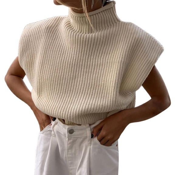 Turtleneck Sweater Women's Autumn And Winter Solid Color Woolen Sweater Temperament Turtleneck Short Sleeved Sweater Top Sweaters For Women