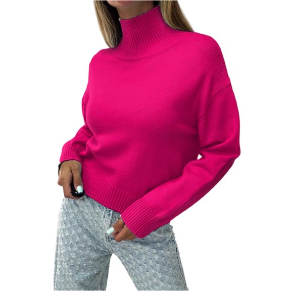 Turtleneck Sweater - Women's Warm High Neck Pullover, Cozy Layer for Ski Lodge, Winter Travel, and Cold Weather Comfort | Turtleneck Sweater Women, Turtleneck Sweater