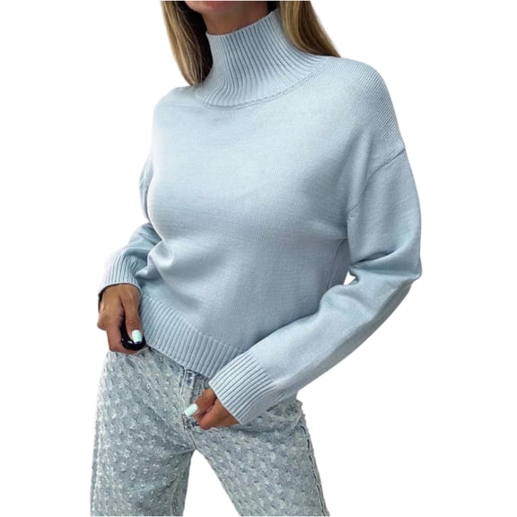 Turtleneck Sweater - Women's Warm High Neck Pullover, Cozy Layer for Ski Lodge, Winter Travel, and Cold Weather Comfort | Turtleneck Sweater Women, Turtleneck Sweater