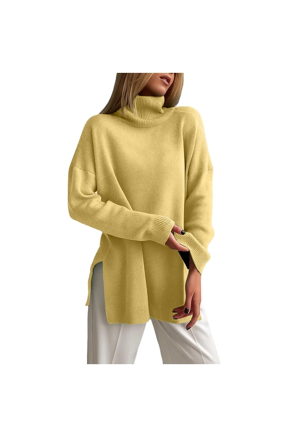 Turtleneck Sweater - Women's Warm High Neck Pullover, Cozy Layer for Ski Lodge, Winter Travel, and Cold Weather Comfort | Turtleneck Sweater Women, Turtleneck Sweater