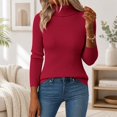 thumbnail image 1 of Turtleneck Sweater for Women Long Sleeve Slim Fit Lightweight Base Layer Knit Tops, 2XL, 1 of 6