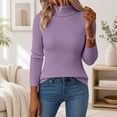 thumbnail image 1 of Turtleneck Sweater for Women Long Sleeve Slim Fit Lightweight Base Layer Knit Tops, S, 1 of 6