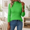 thumbnail image 1 of Turtleneck Sweater for Women Long Sleeve Slim Fit Lightweight Base Layer Knit Tops, S, 1 of 6