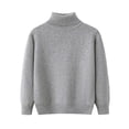 thumbnail image 1 of Turtleneck Sweaters for Boys Girls 2-15 Years Kids Winter Knitwear Clothes Long Sleeve High Neck Knit Pullover Top (3 Years, Gray), 1 of 7
