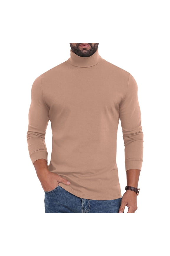 Turtleneck Sweaters for Men Long Sleeve High Neck Top Regular Fit Pullover Work Office Shirt