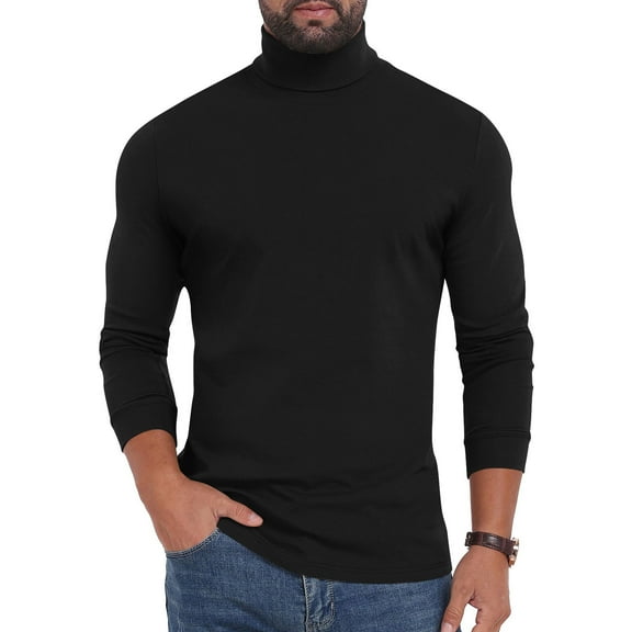 Turtleneck Sweaters for Men Long Sleeve High Neck Top Regular Fit Pullover Work Office Shirt