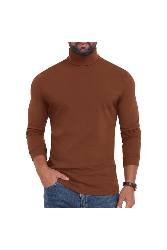 Turtleneck Sweaters for Men Long Sleeve High Neck Top Regular Fit Pullover Work Office Shirt