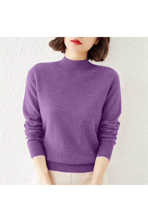 Turtleneck Sweaters for Petite Women Long Sleeve Trendy Casual Lightweight Comfy Layering Top