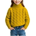 thumbnail image 1 of Turtleneck Sweaters for Toddler Kid Soft Cable Knit Pullover Long Sleeve Tops Boys Girls Winter Clothes (3 Years, Yellow), 1 of 6
