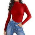 thumbnail image 1 of Turtleneck Sweaters for Women 2025 Fall Long Sleeve Dressy Casual Soft Knitted Button Basic Pullover Tops Outfits, 1 of 5