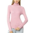 thumbnail image 1 of Turtleneck Sweaters for Women Basic Solid Color Lightweight Fall Sweater Ribbed Knit Slim Fitted Pullover Tops Shermie, 1 of 5