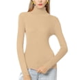 thumbnail image 1 of Turtleneck Sweaters for Women Basic Solid Color Lightweight Fall Sweater Ribbed Knit Slim Fitted Pullover Tops Shermie, 1 of 5