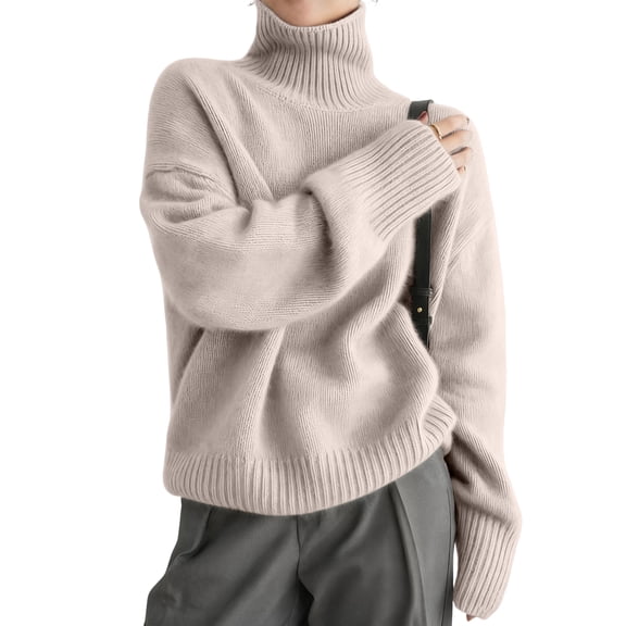Turtleneck Sweaters for Women Long Sleeve Knit Jumpers Fall Winter Soft Warm Trendy Pullover Basic Top