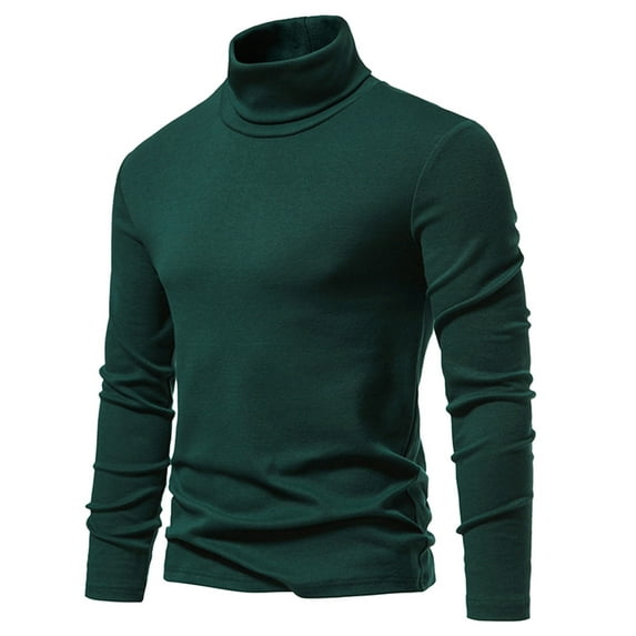 Turtleneck Sweatshirts for Men Long Sleeve Wool Tshirts Shirts Mens Trendy Solid Color Stretchy Slim Pullover Thermal Warm Basic Going-Out Tops