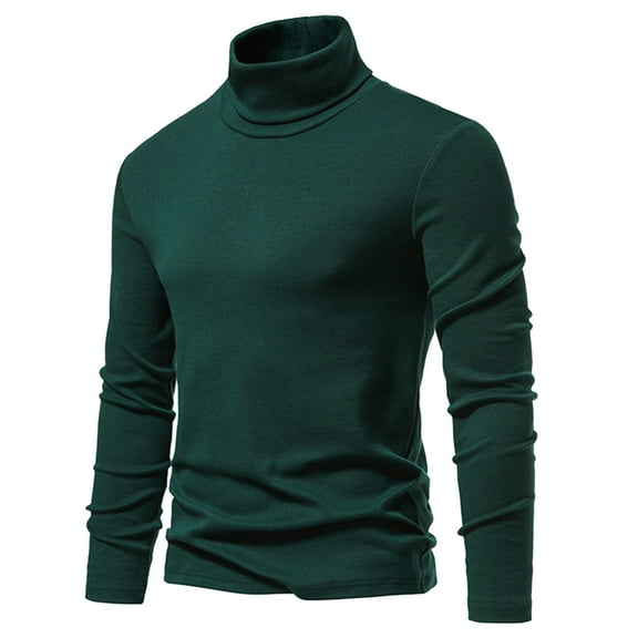 Turtleneck Sweatshirts for Men Long Sleeve Wool Tshirts Shirts Mens Trendy Solid Color Stretchy Slim Pullover Thermal Warm Basic Going-Out Tops
