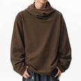 thumbnail image 1 of Turtleneck Sweatshirts for Men No Hood Long Sleeve Shirts Mens Casual Solid Color Pullover Slim Basic Vintage Going-Out Work Sweatshirt Tops, 1 of 7