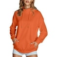 thumbnail image 1 of Turtleneck Sweatshirts for Womens Drawstring Fleece Pullover Long Sleeve Hoodies Tops with Pocket Fall Fashion Outfits, 1 of 5