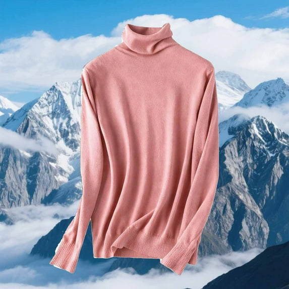 Turtleneck Tops for Women Long Sleeve Dressy Knit Shirt Fall Winter Slim Fit Pullovers